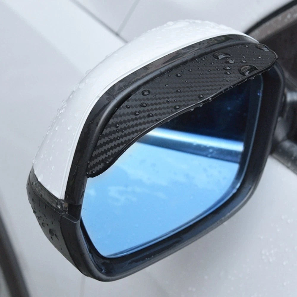 1Pair Soft Carbon Fiber Rear View Side Mirror Rain Board Sun Visor Eyebrow Guard