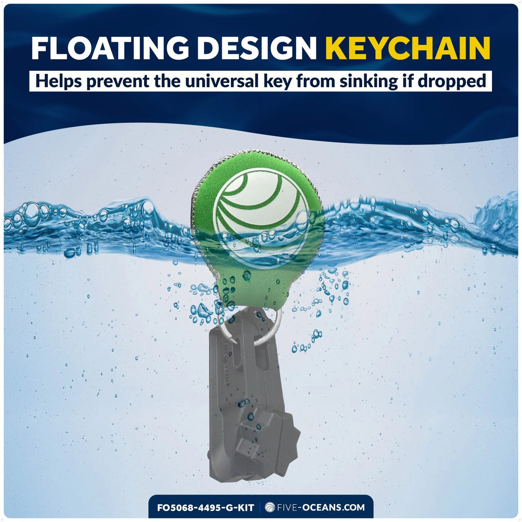 Adjustable Universal Deck Plate & Fill Key with Floating Green Keychain