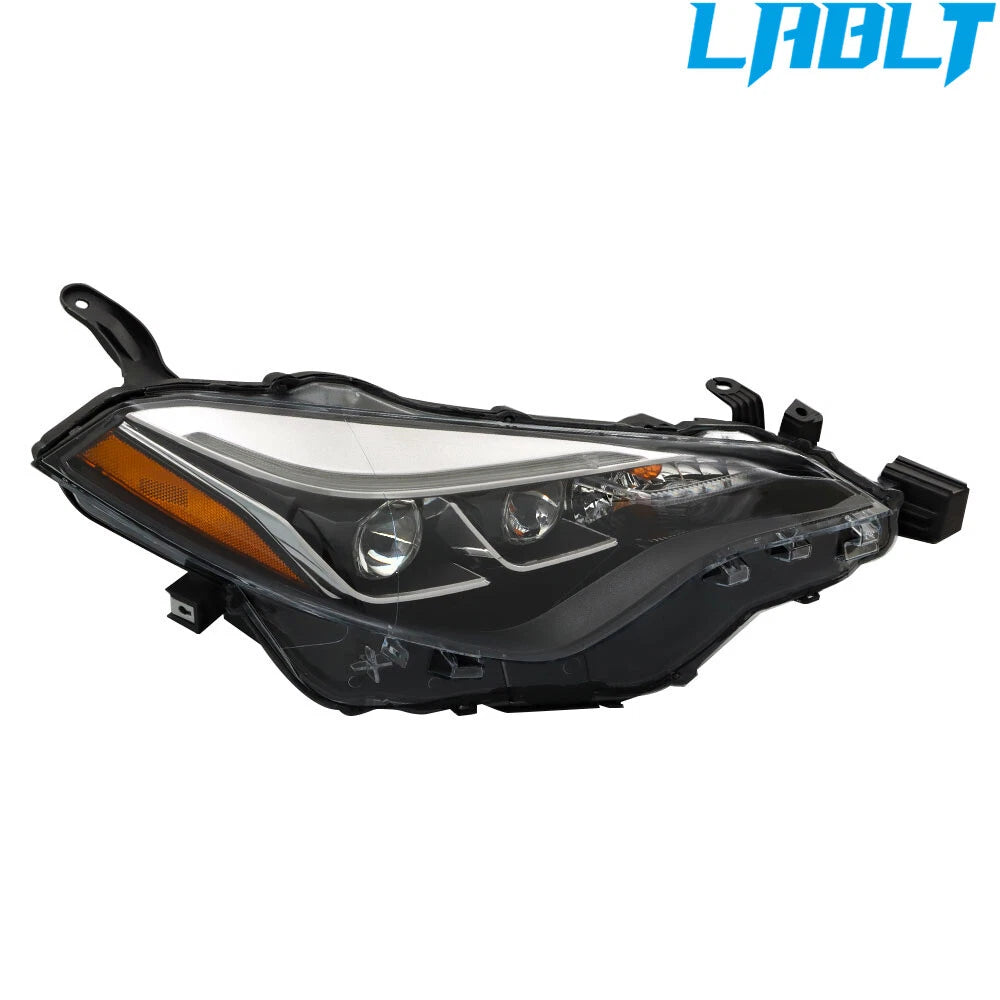 Right Side Headlight Headlamp for Toyota Corolla (2017–2019) LABLT Black
