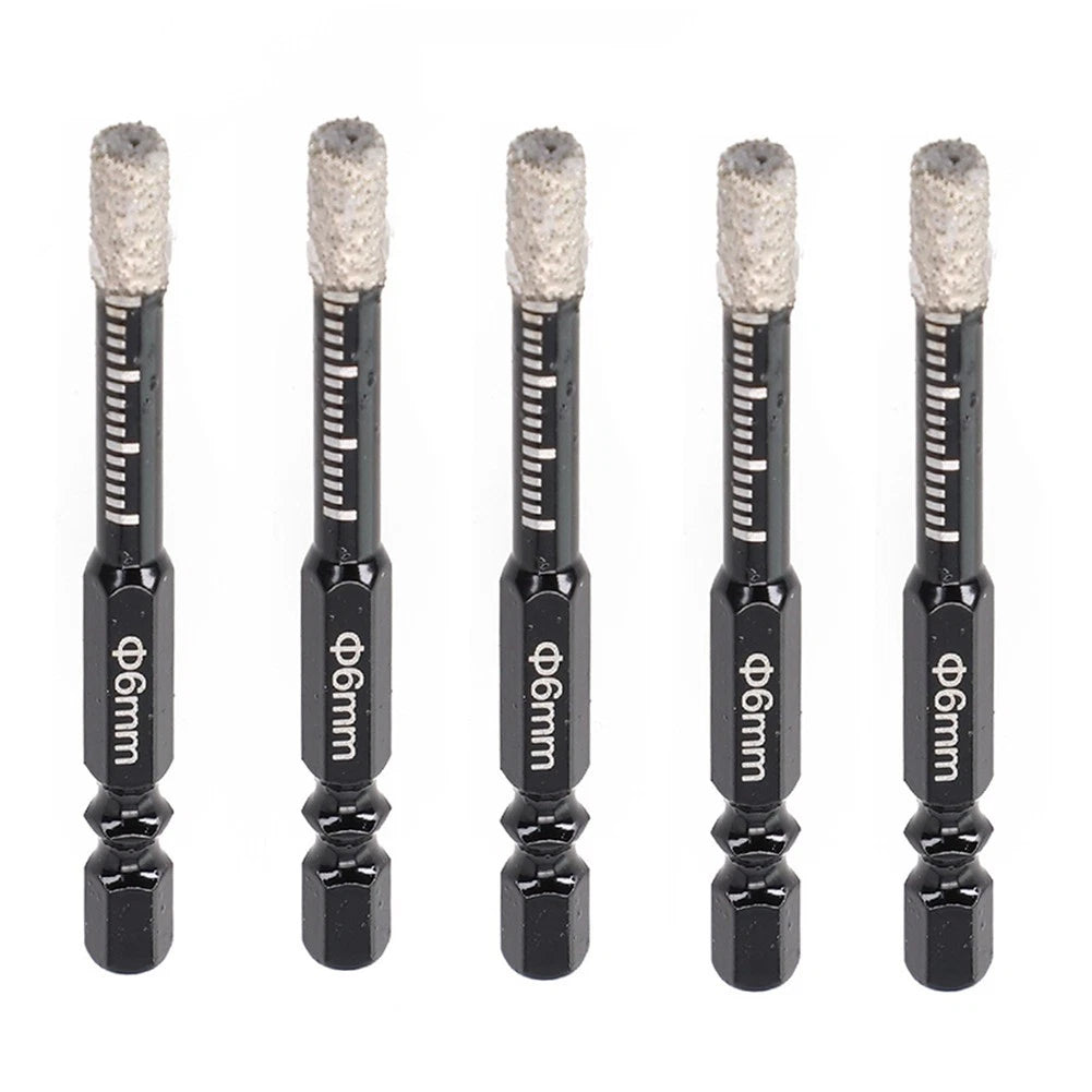 5X Hex Handle Vacuum Brazed Diamond Dry Drill Bits for Automotive Use