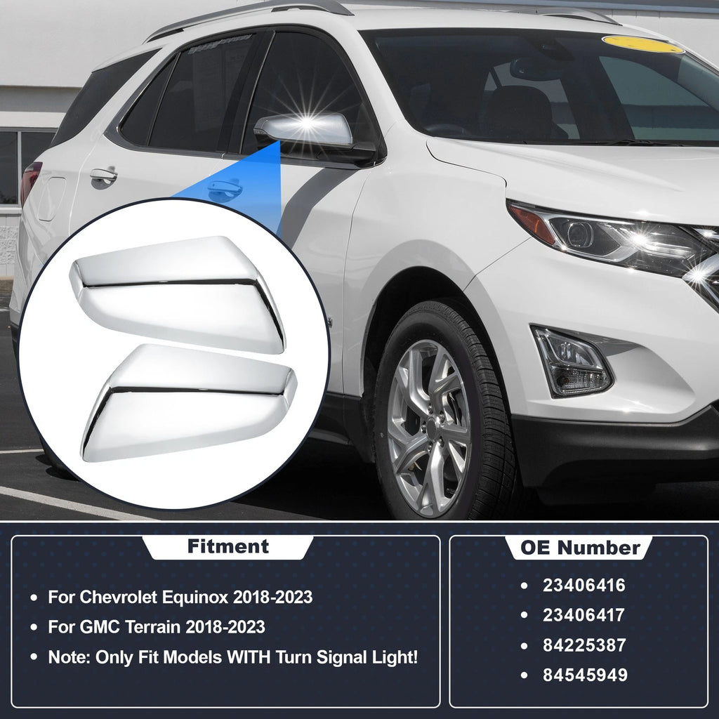 2PCS Left Right Side Wing Mirror Cover Cap Replacement for Chevrolet Equinox (2018–2020)