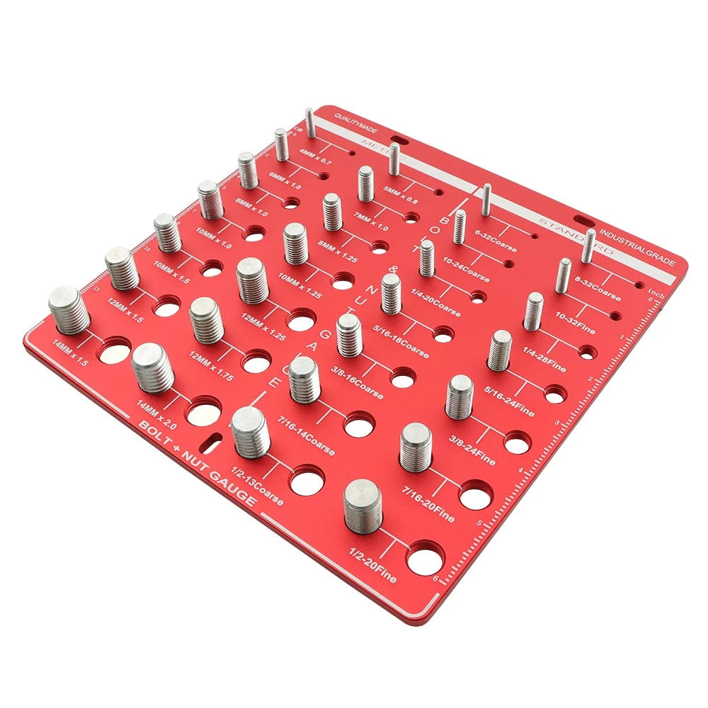 28 Thread Identifier Nut and Bolt Checker (14 Metric & 14 Standard)