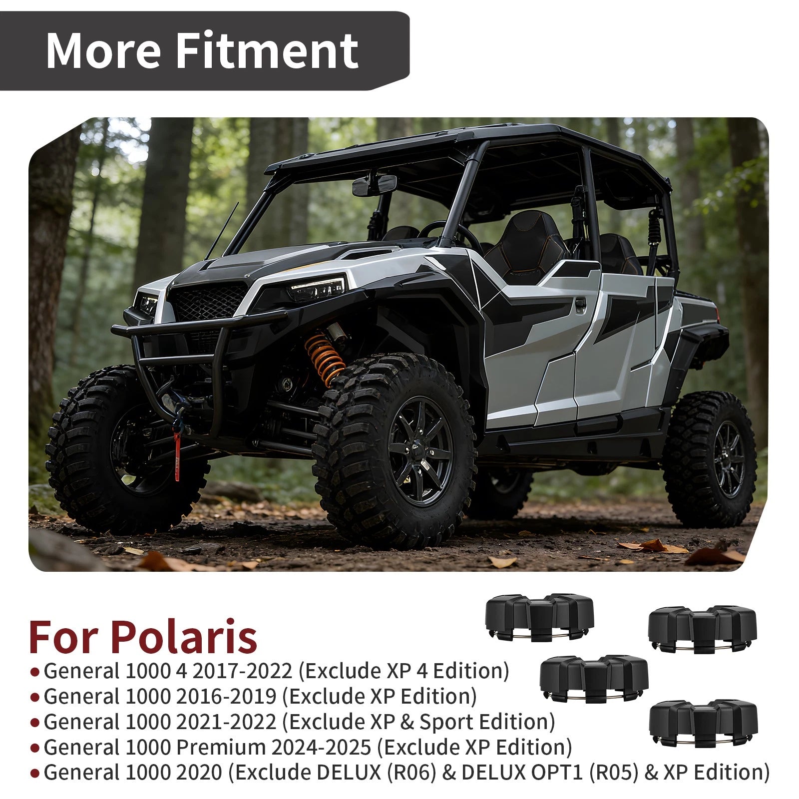 Set of 4 Wheel Center Caps #1522498 for Polaris General 1000 (2024–2025)