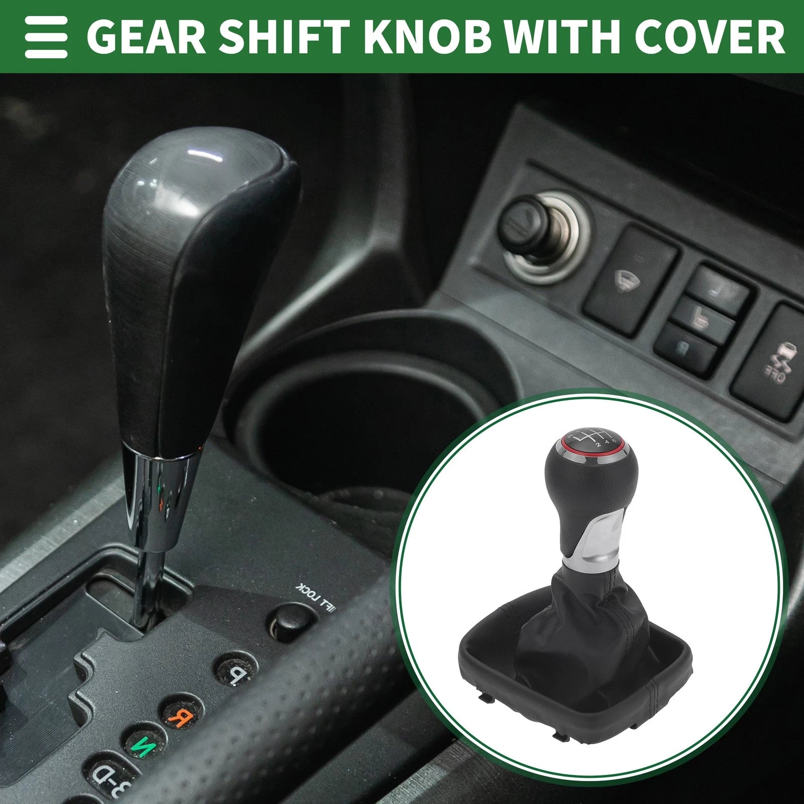 6 Speed Shift Knob with Cover for Audi A3 (2003–2013) Faux Leather