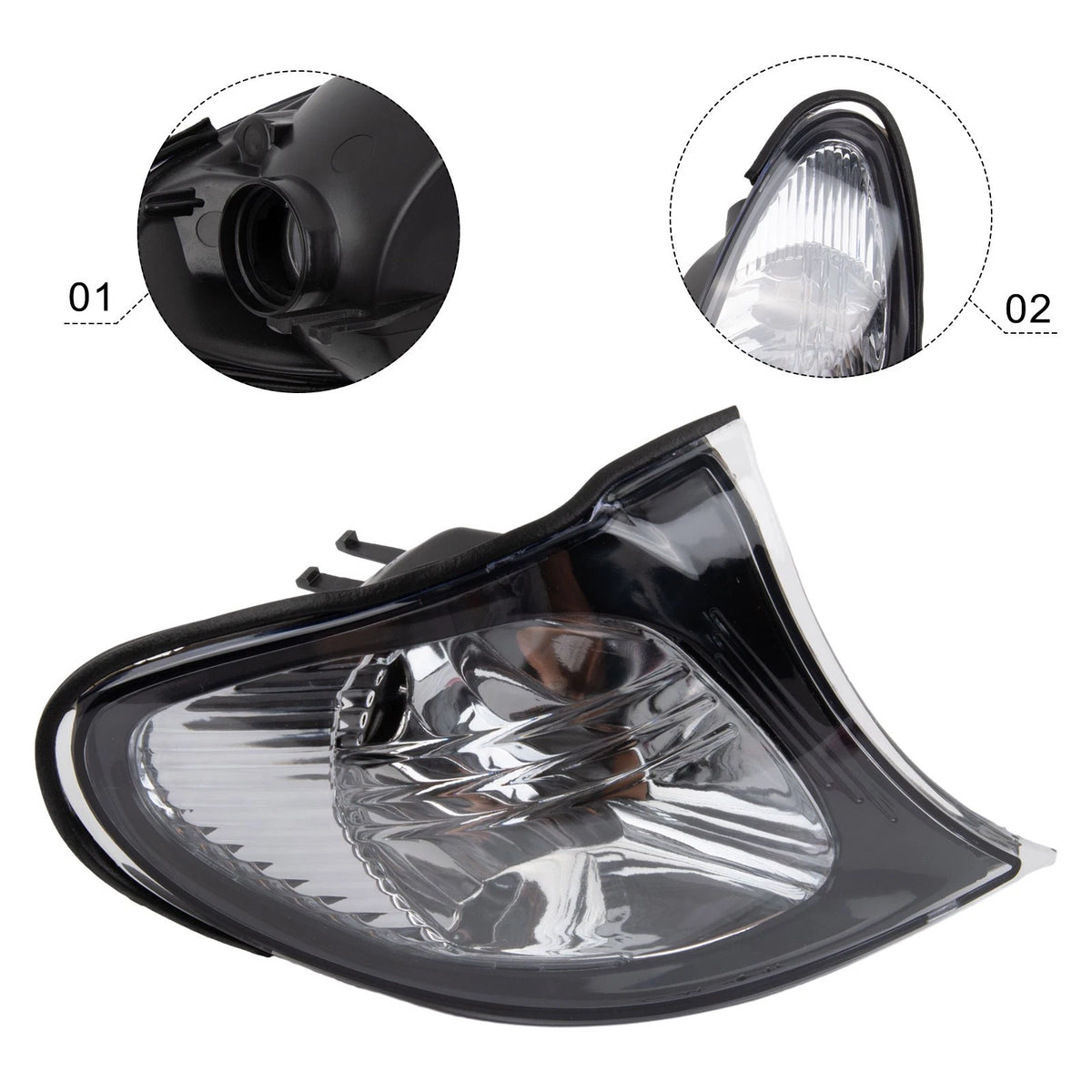 Pair of Front Left & Right Indicator Turn Signal Corner Lights for 3 Series E46 (2002–2005)