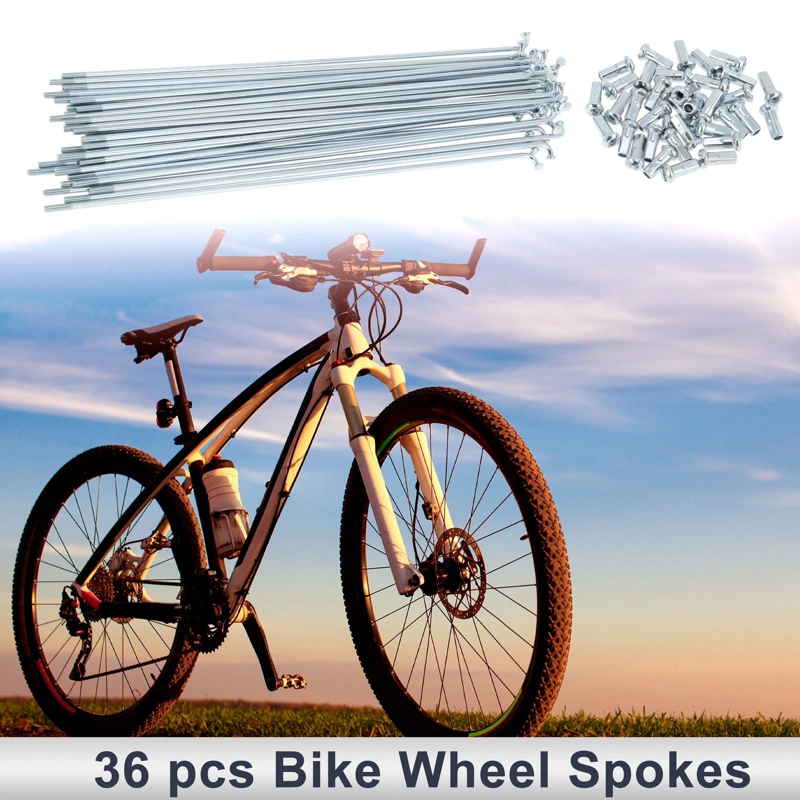 Bicycle Spokes Nipple Set 12G Carbon Steel Galvanized for Universal Wheels