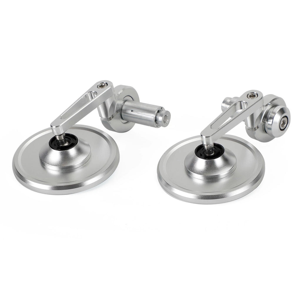 Pair Rear View Round Bar End Mirrors for Universal 7/8"-1" Handlebar