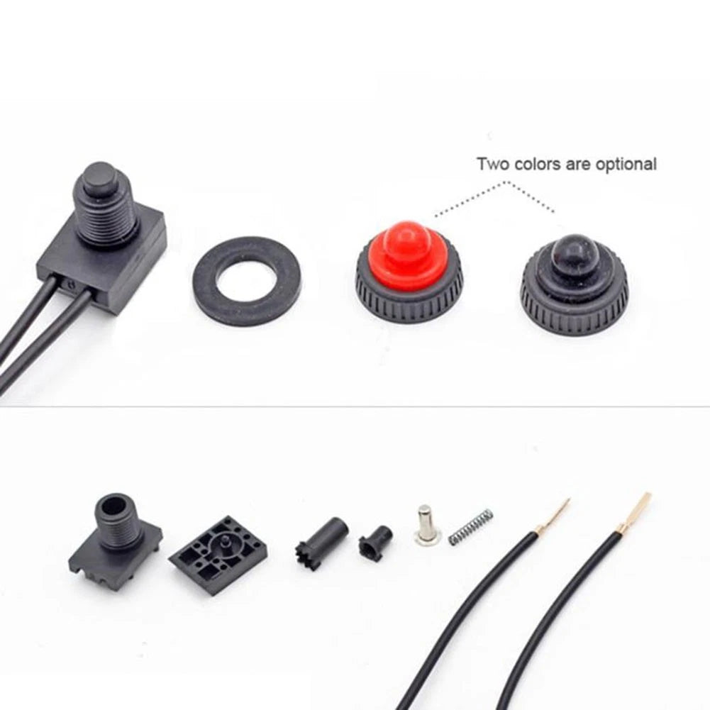 2Pcs Waterproof Push-Button On-Off Switch for Car Motorcycle (12V)
