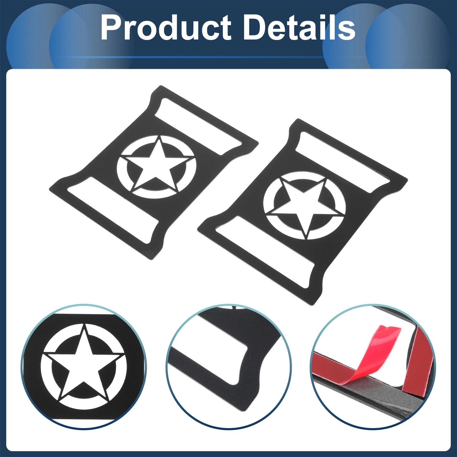 1 Pair Headlight Trim Bezel for Jeep Wrangler (2007–2018) Black