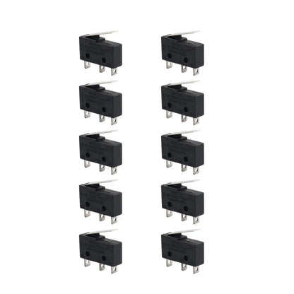 10 Pcs Mini Micro Switch 300V 1NO 1NC Short Straight Lever