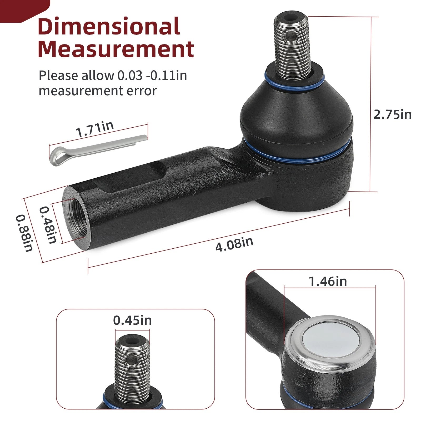 Tie Rod End Kit for Honda Pioneer 700 SXS700M2 (2014–2024) 53540-S47-951