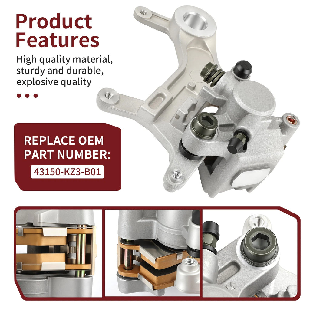 Rear Brake Caliper & Pads for Honda CR125R CR250R XR650R (1997–2007) 43150-KZ3-B01