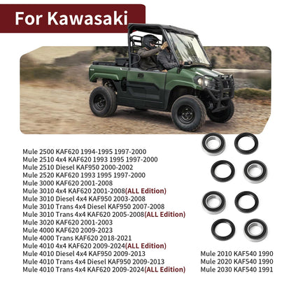 2 Front Wheel Bearing Seals for Kawasaki Mule 3000 3010 3020 4000 4010
