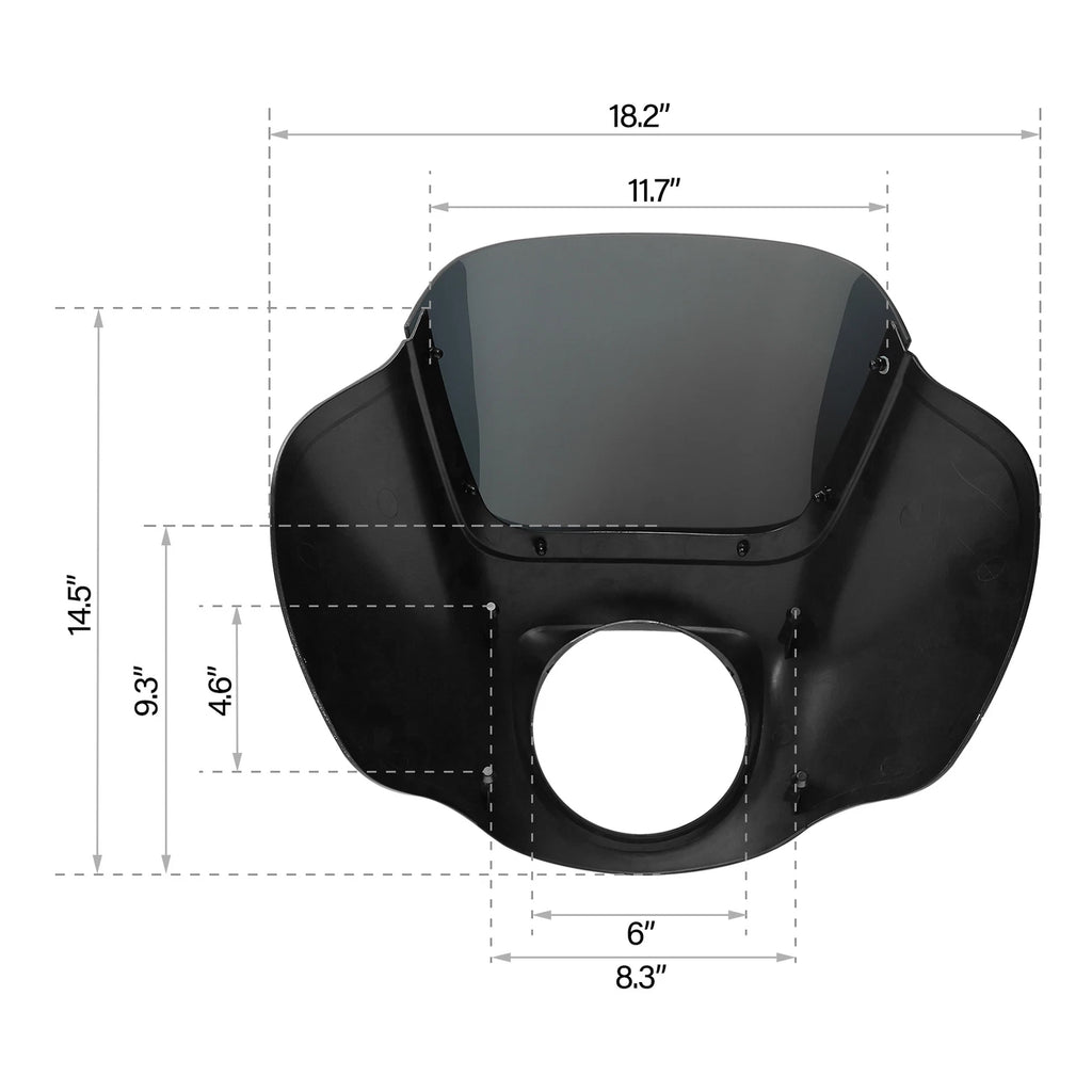 Black Headlight Fairing & Windshield for Harley Softail Low Rider (2018–2025)