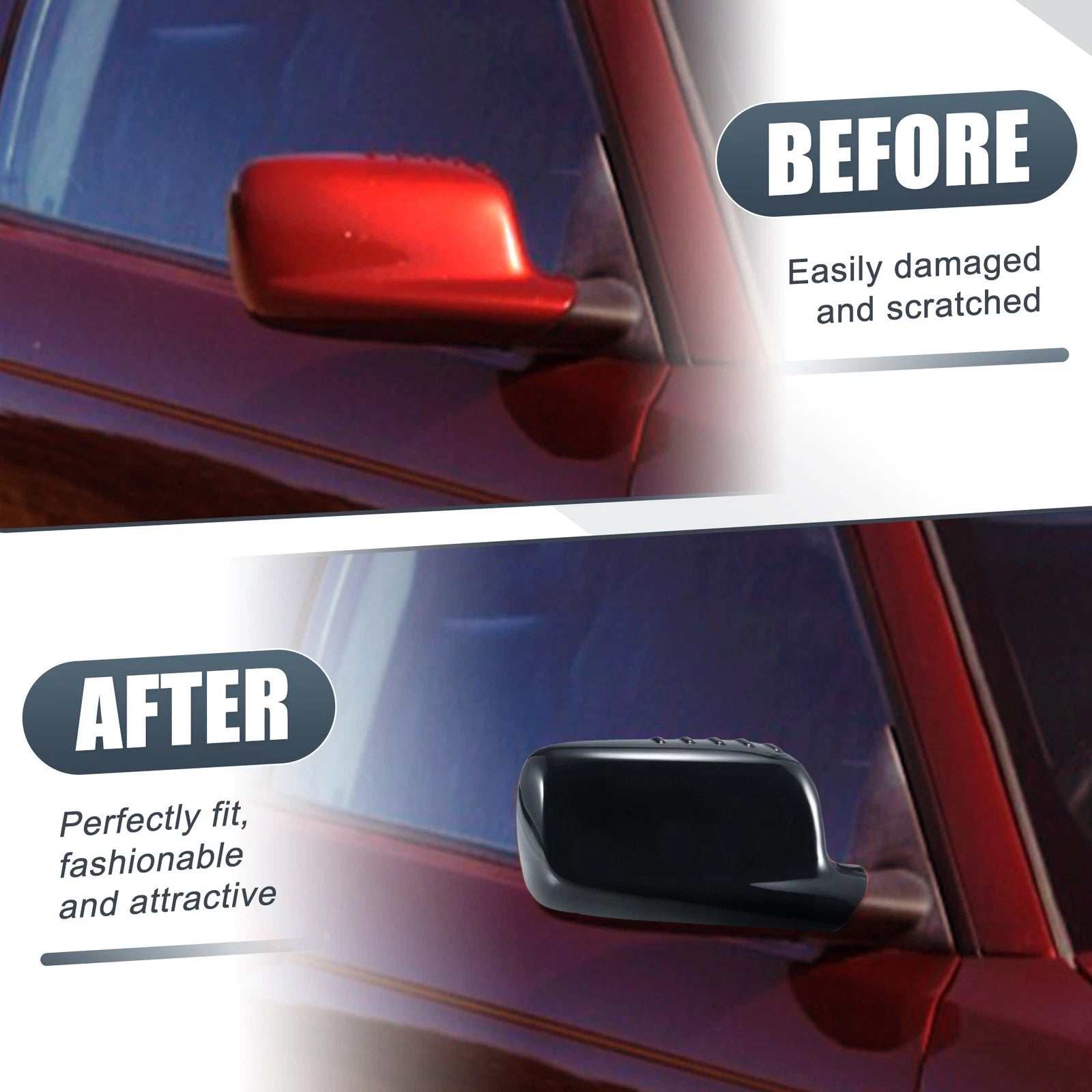 Right Side Mirror Cover Cap Gloss Black for BMW 3 Series E46 (1998–2006)