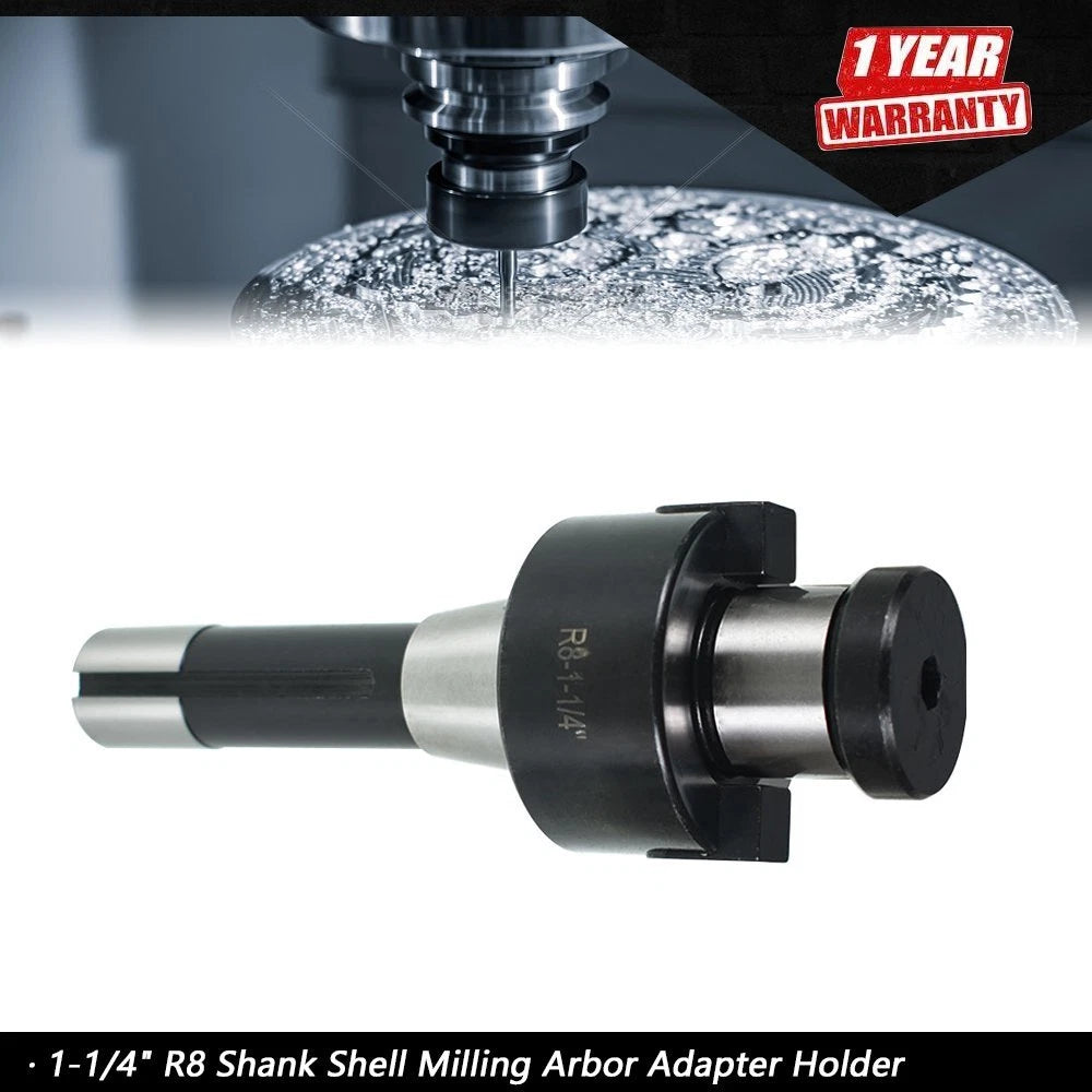 1-1/4" R8 Shank Shell Milling Arbor Adapter Holder for