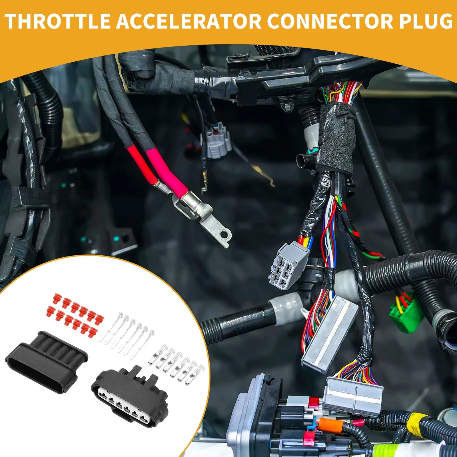 Throttle Accelerator Connector Plug 6 Pin Replacement for Toyota Mitsubishi (1 Set)