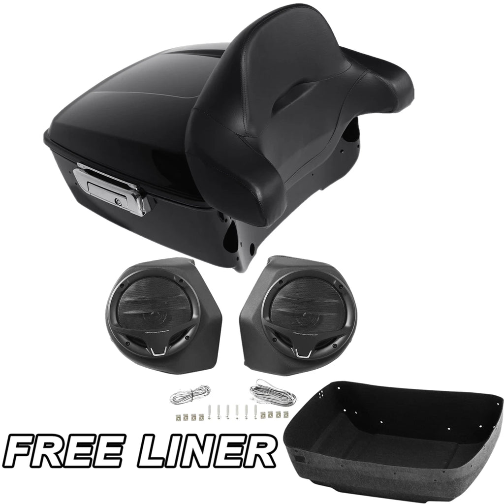 Trunk Backrest Pad & Speakers for Harley Touring (2014–2023)