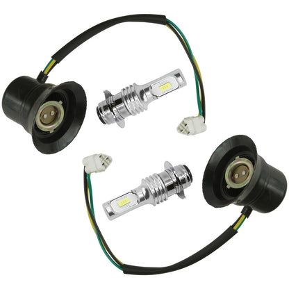 Caltric Headlight Socket and LED Bulb Replacement for Yamaha Big Bear 250 YFM25 (2007–2009)