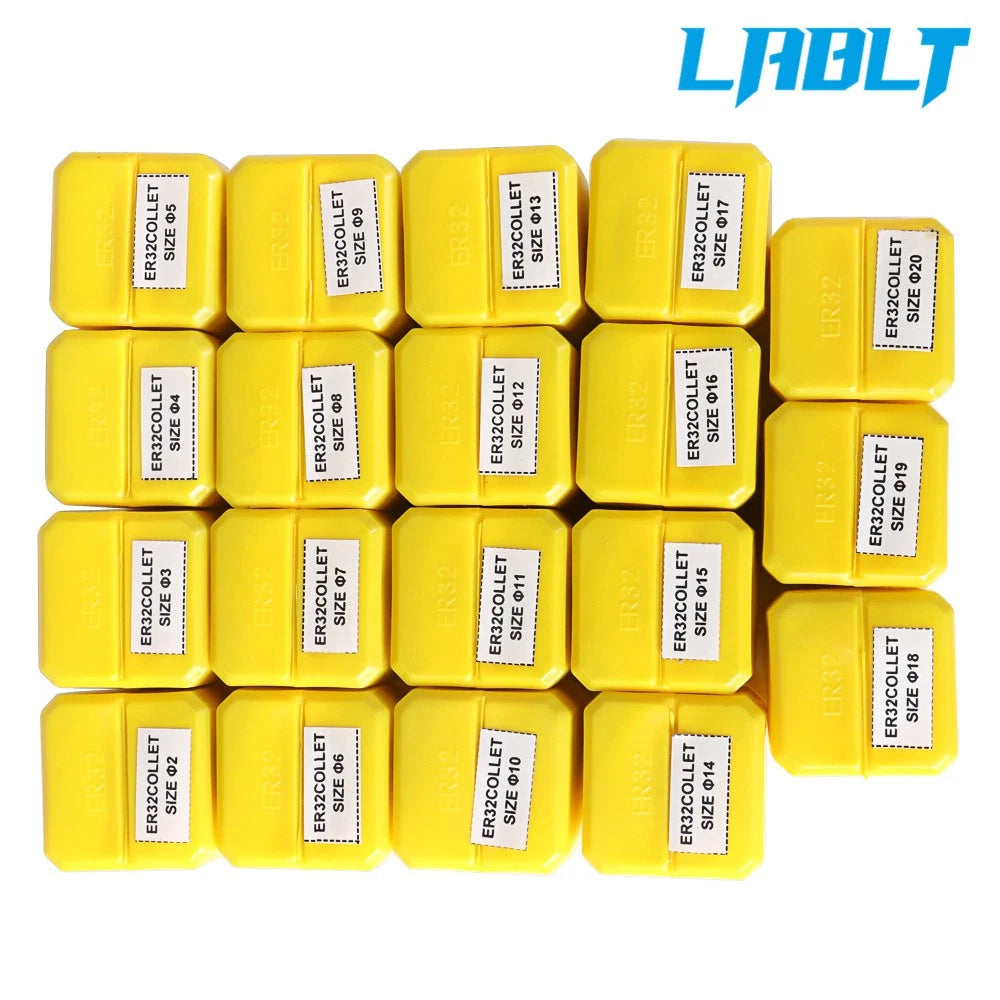 19Pcs ER32 Spring Collet Set for Machine & Milling Lathe Tool