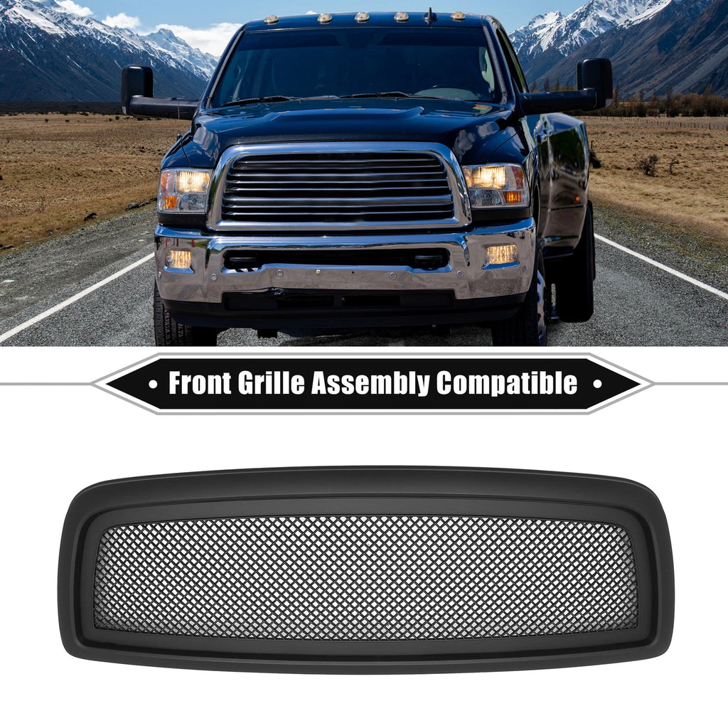 Front Grille Assembly Replacement for Dodge Ram 1500 (2009–2010) Matte Black