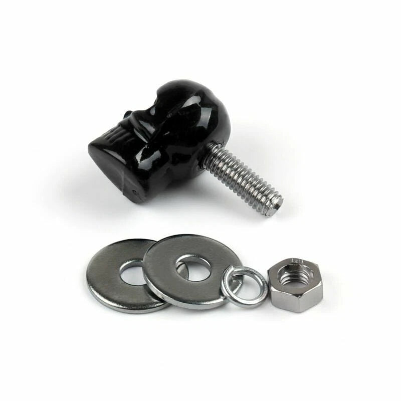 2X Black Skull License Plate Frame Screw Bolt T9 for Universal Motorcycle