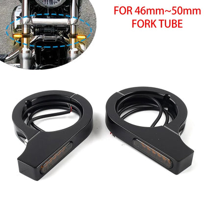 LED Fork Turn Signal Light Indicator for Harley Touring Dyna (Fits 2014–2023)