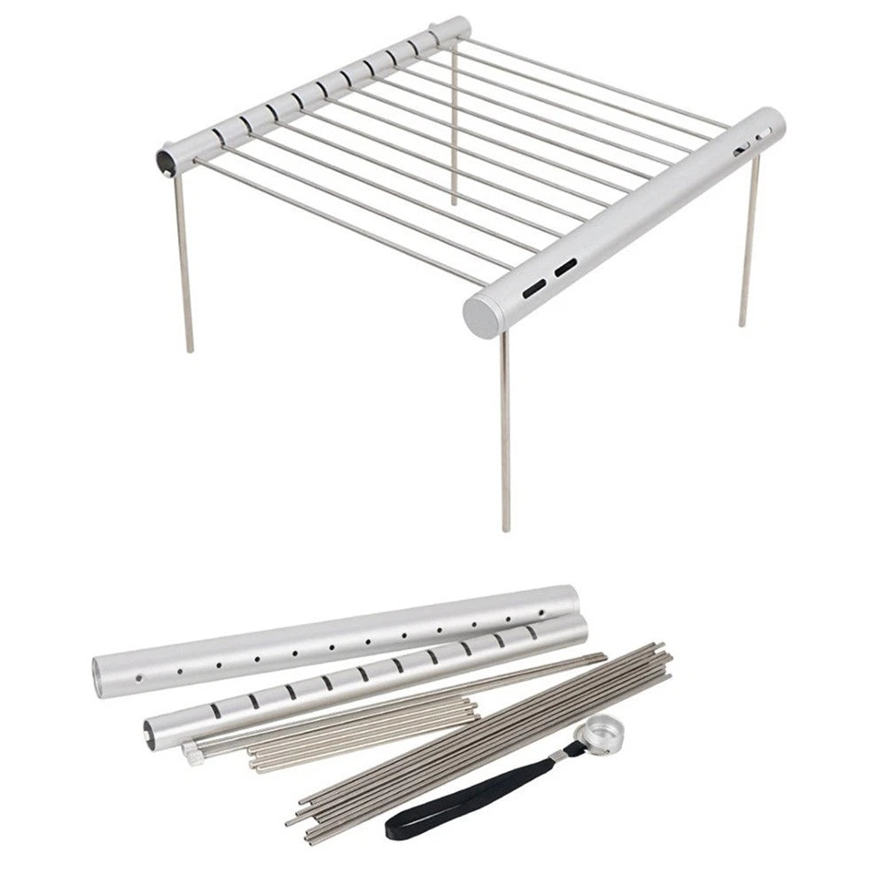 Portable Stainless Steel Folding Campfire Grill for Camping