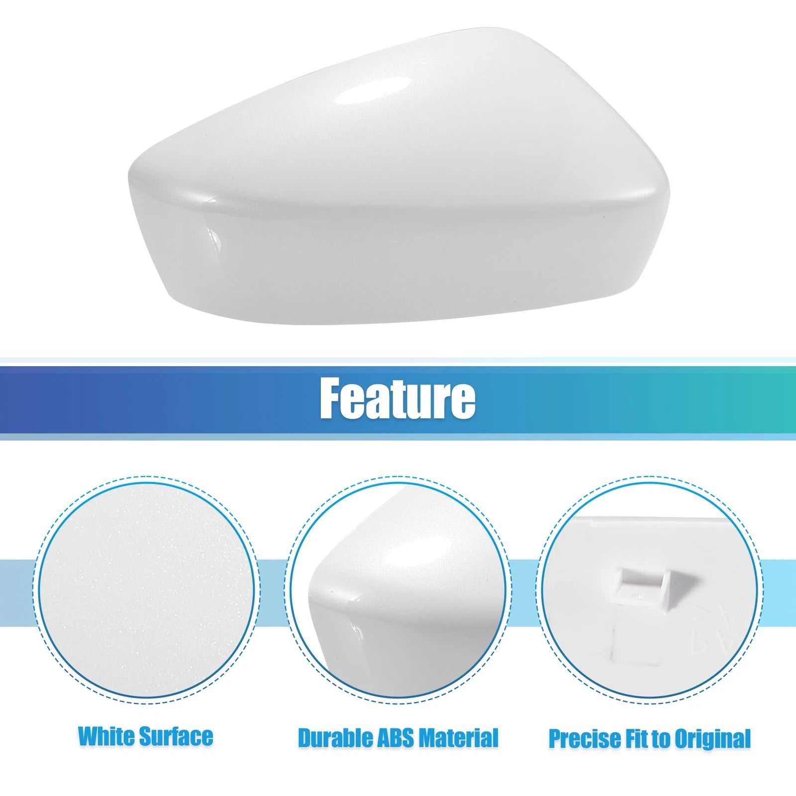 Front Right View Mirror Cover Trim for Mazda 3 Axela (2017–2019) White