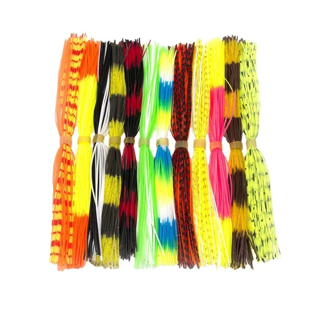 Set of 10 Silicone Skirts 13cm for Jig Squid Fly Tying