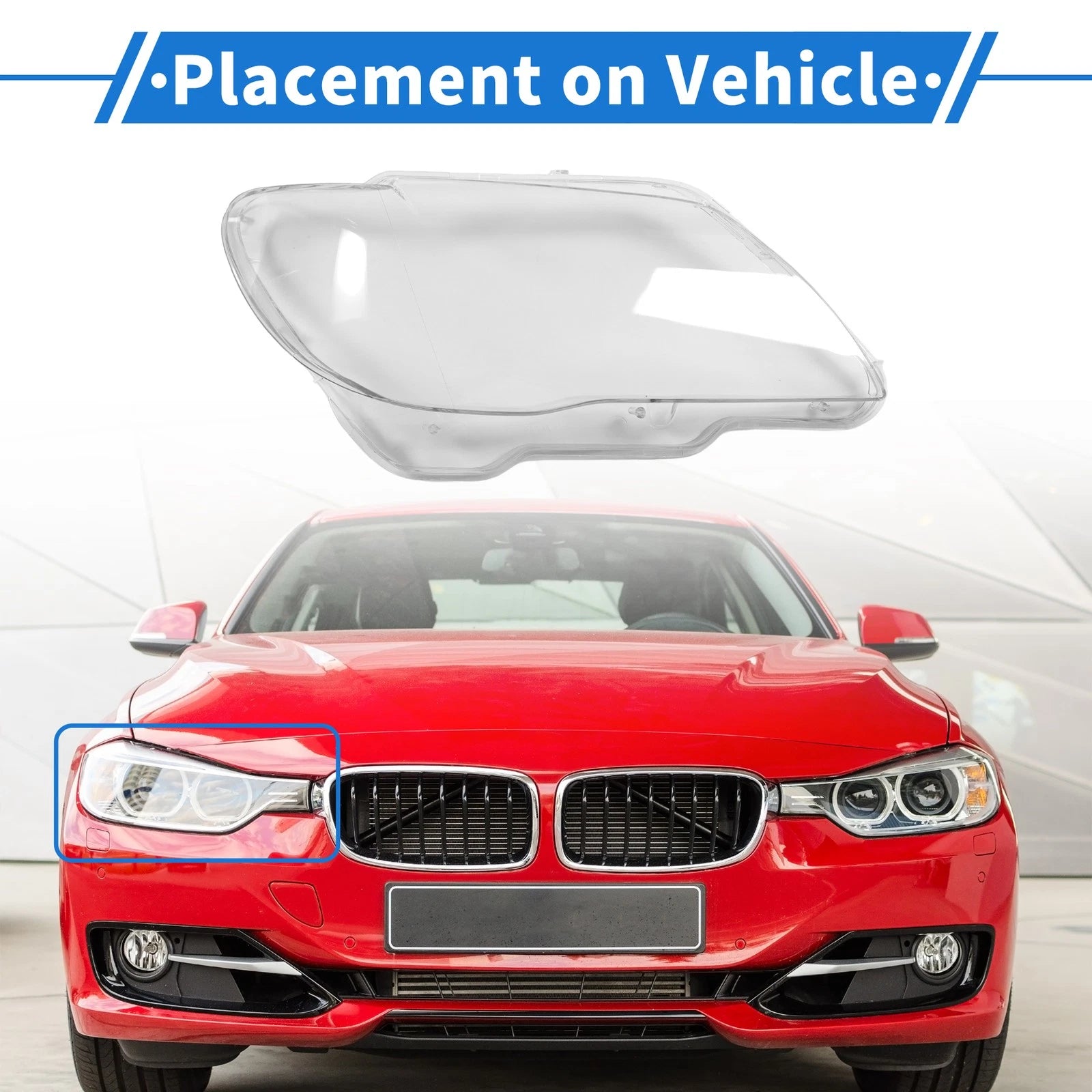 Headlight Lens Cover Front Right Replacement for BMW 7 Series E65 (2002–2008)