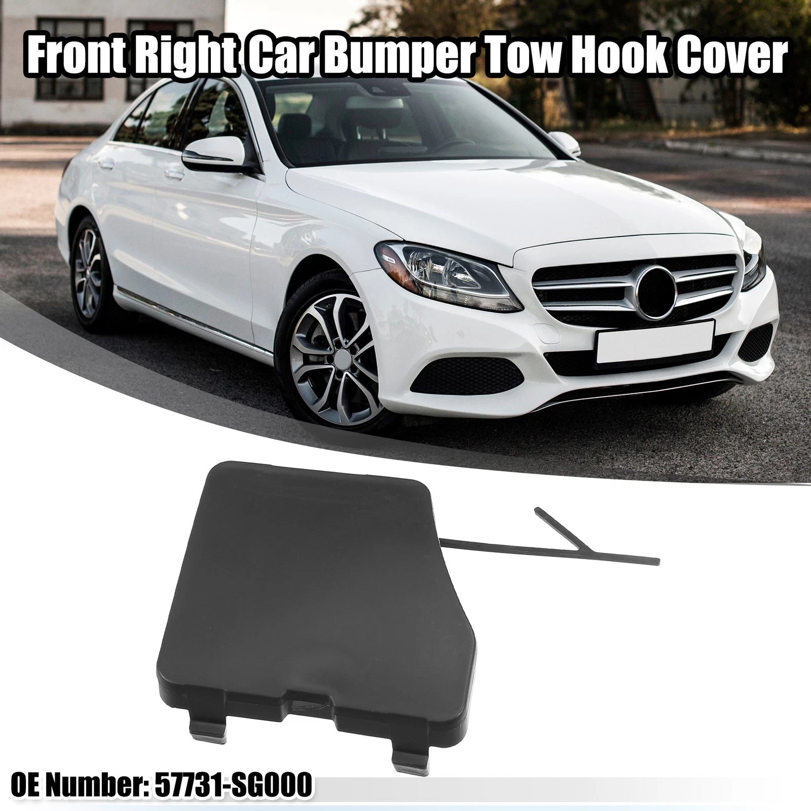 Front Right Tow Hook Cover Replacement for Subaru Forester (2014–2016) Black