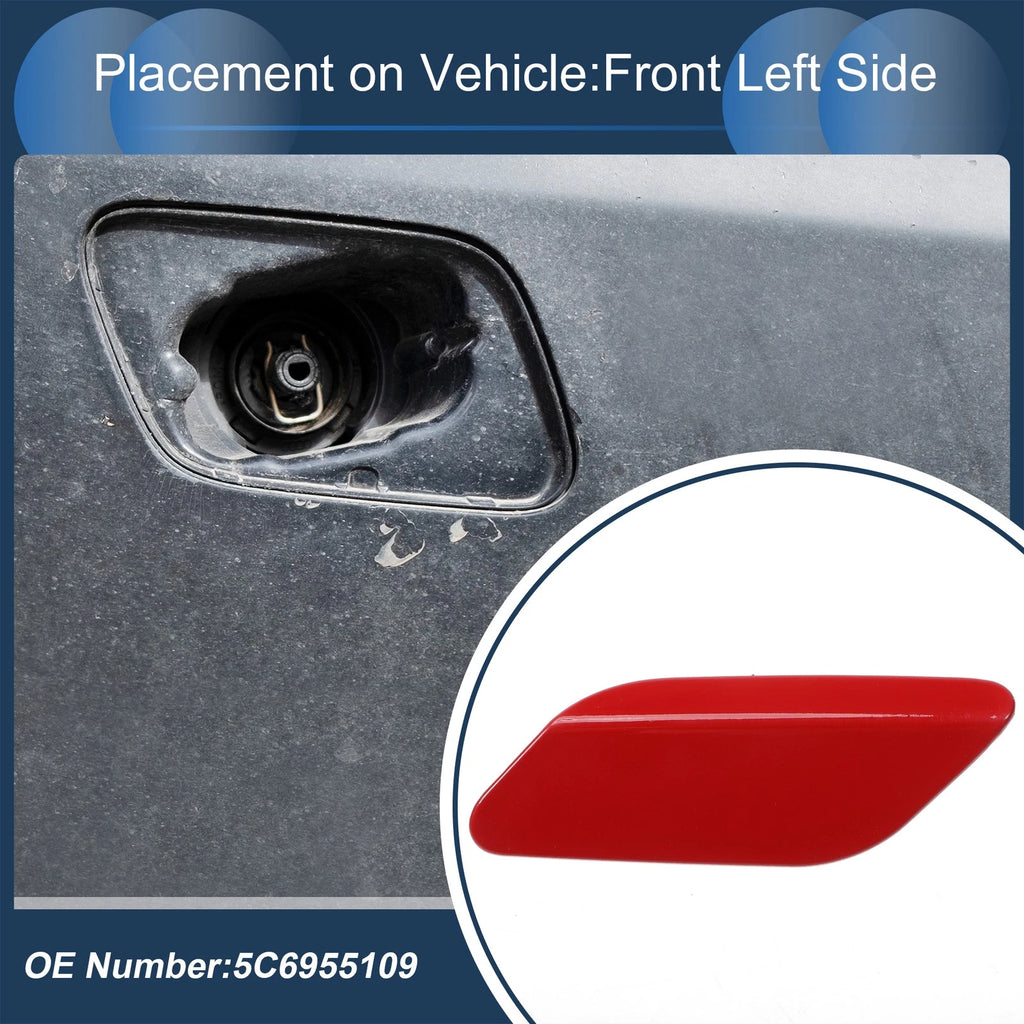 Washer Nozzle Cover Cap Front Left Replacement for Volkswagen Jetta A6 (2011–2014)