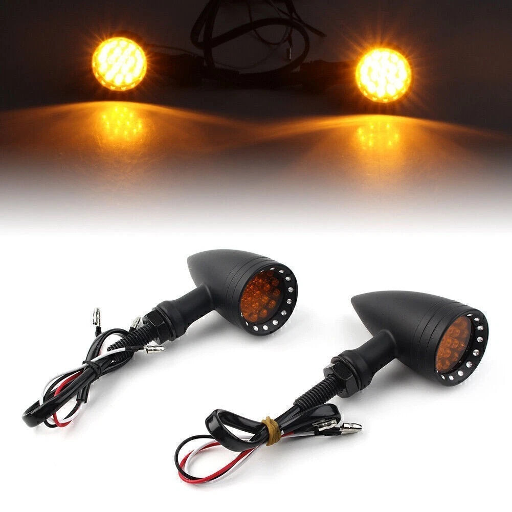 10mm Turn Signal Lights Black for Harley Honda Motorcycle (Fits )