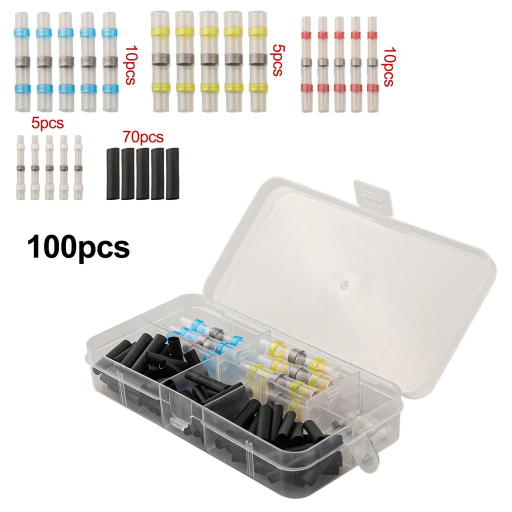 100pcs Waterproof Heat Shrink Butt Wire Connector Terminal