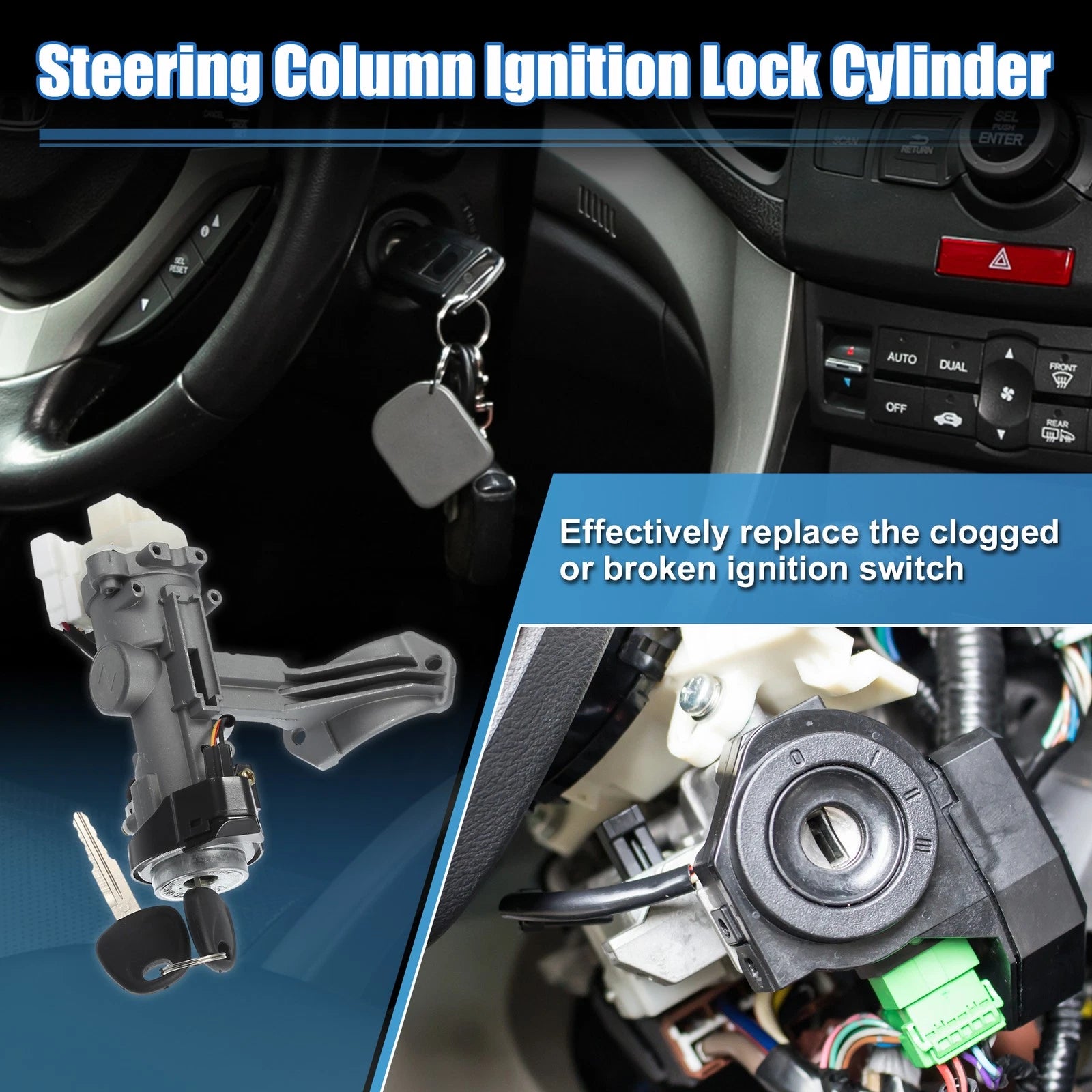 Ignition Switch Lock Cylinder Replacement for Kia Spectra (2005–2009)