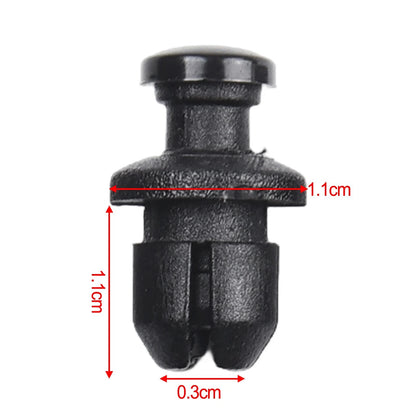 Set of 10 Car Fairing Clips for Bodywork (8mm Hole, Black)