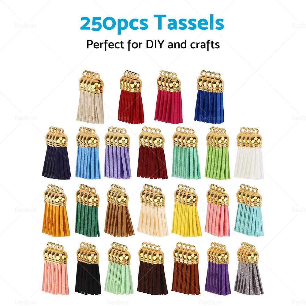 250PCS Leather Keychain Tassels for DIY Jewelry