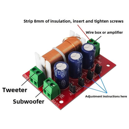 2X 400W Adjustable Two Way Frequency Divider Audio Crossover Filter