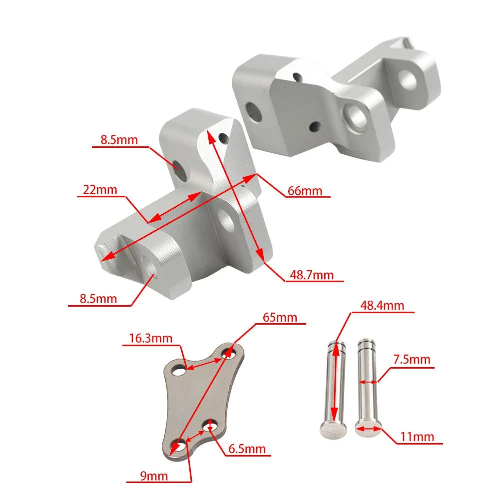 Foot Pegs Lowering Kit for BMW R1200RT (2013) - Silver