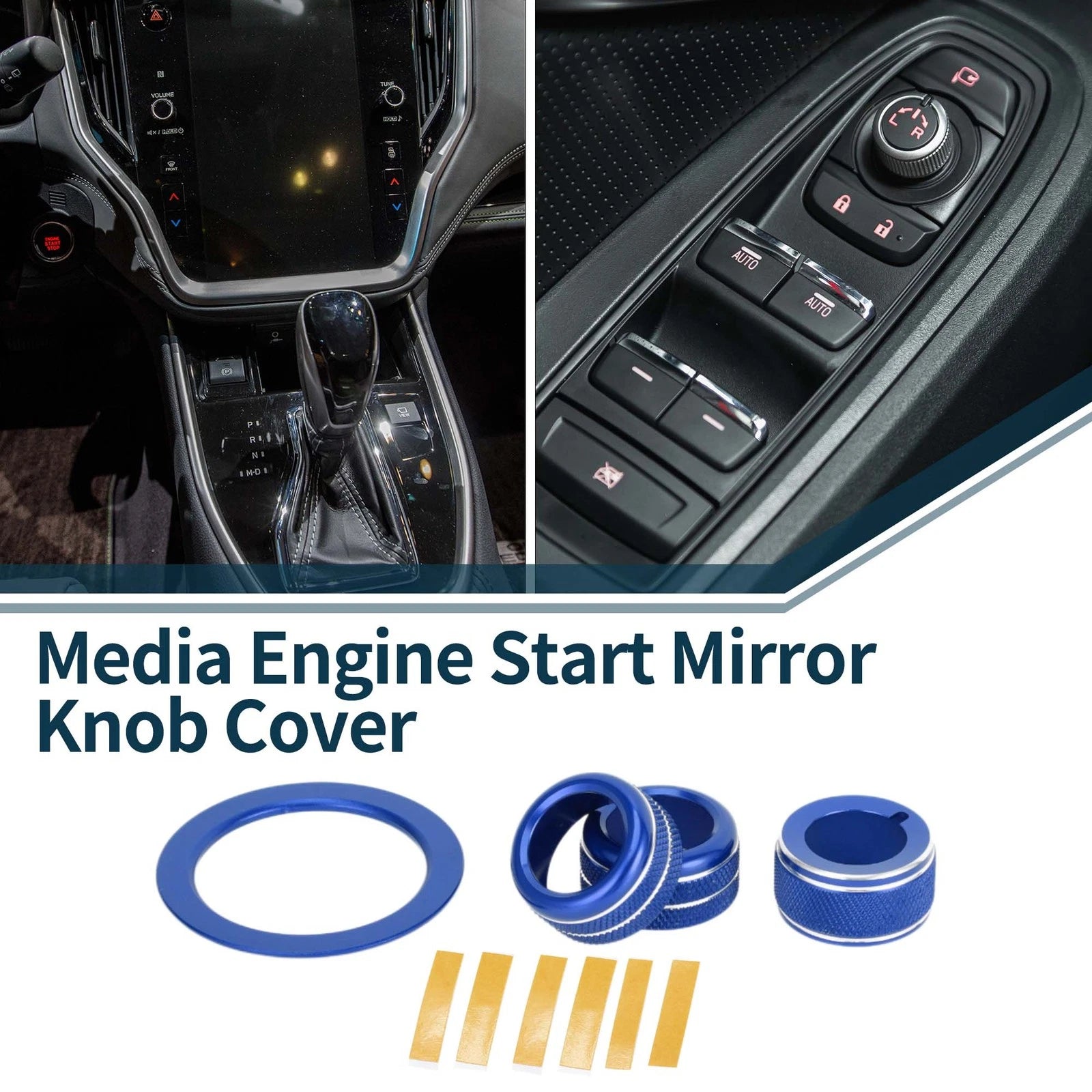 Engine Start Mirror Switch Knob Cover Kit for Subaru WRX (2022–2023)