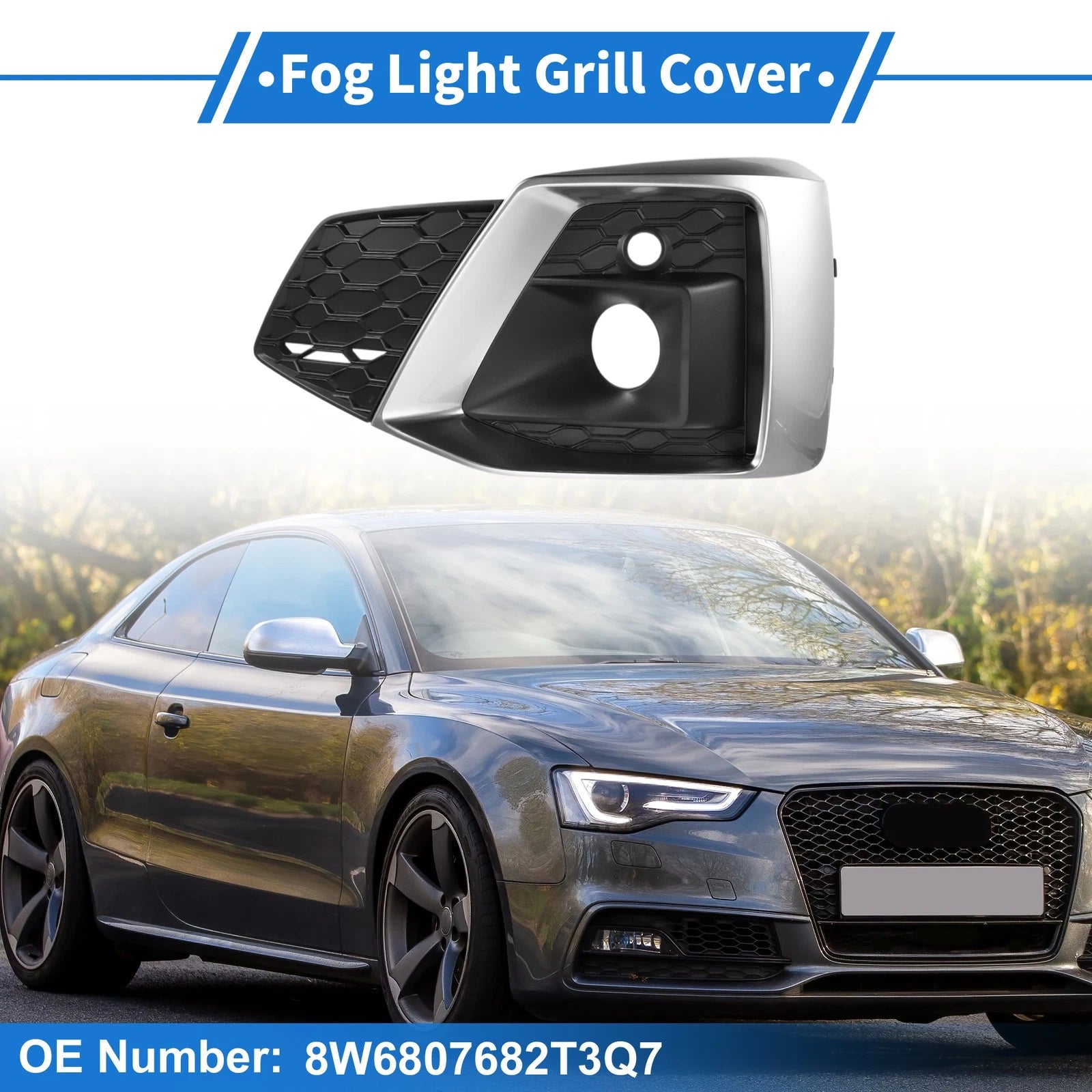 Car Front Right Fog Light Grill for Audi A5 (2021–2023)