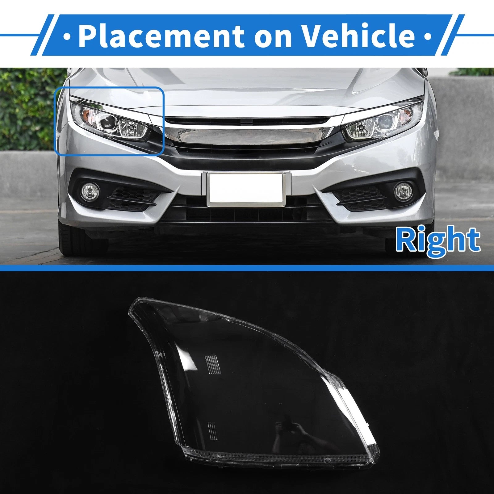 Headlight Lens Cover Front Right Replacement for Toyota Prado (2003–2009)