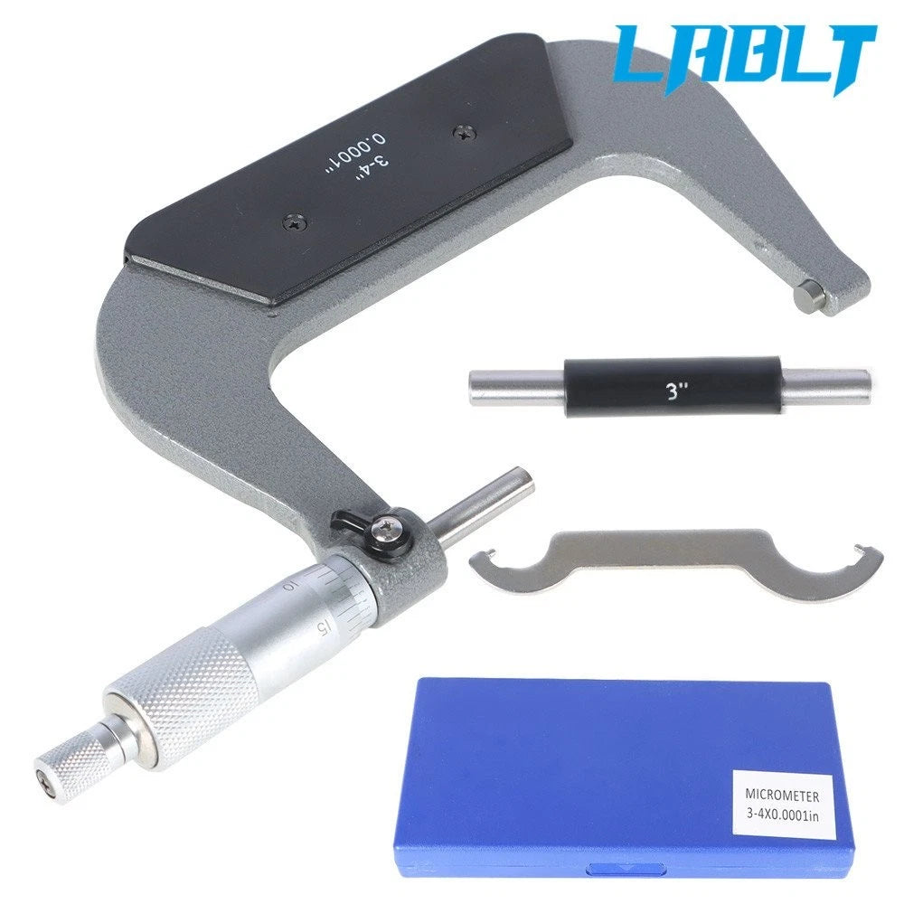 Precision Outside Micrometer 3-4" 0.0001" Carbide Tipped for LABLT