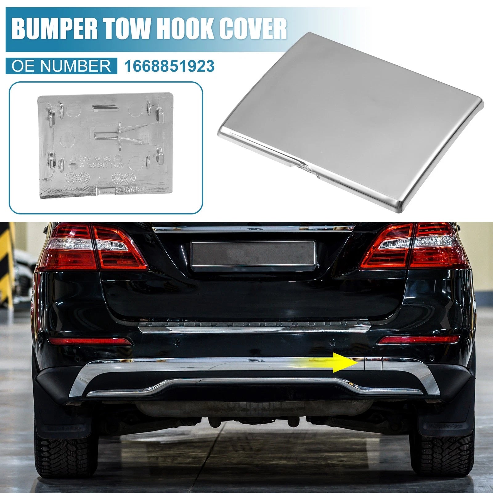 Rear Bumper Tow Hook Cover Cap Replacement for Mercedes-Benz (2016–2022)