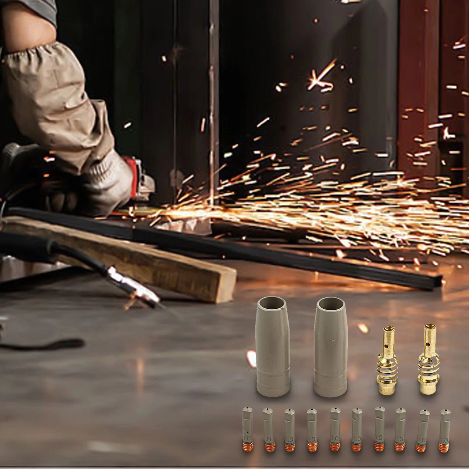 14PCS Nozzle Set for Efficient Welding Slag Control