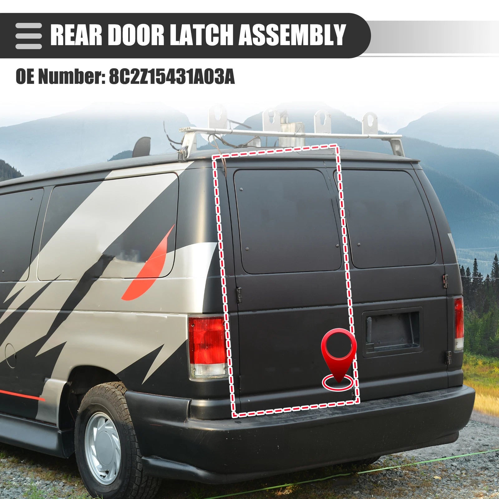 Rear Door Latch Assembly for Ford E150 E250 E350 Econoline Van (No. 8C2Z15431A0)