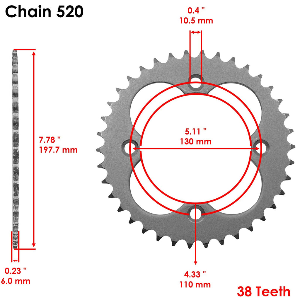 Drive Chain and Sprocket Kit Replacement for Honda TRX300EX (1993–2008)