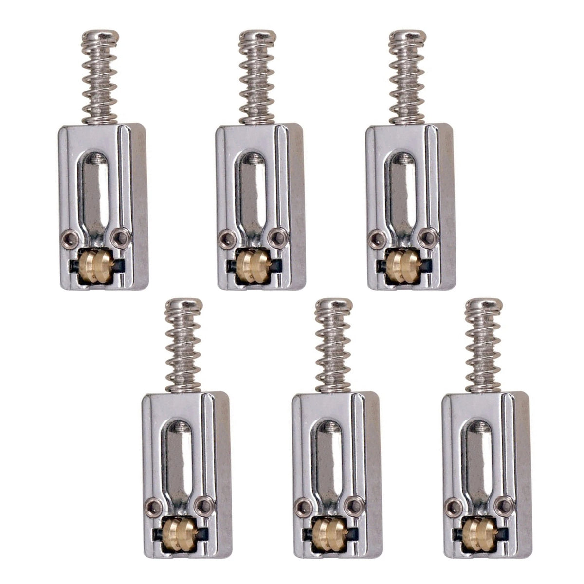 6-Pack Metal Roller Guitar Saddle Bridge String Saddles for E-Guitar H