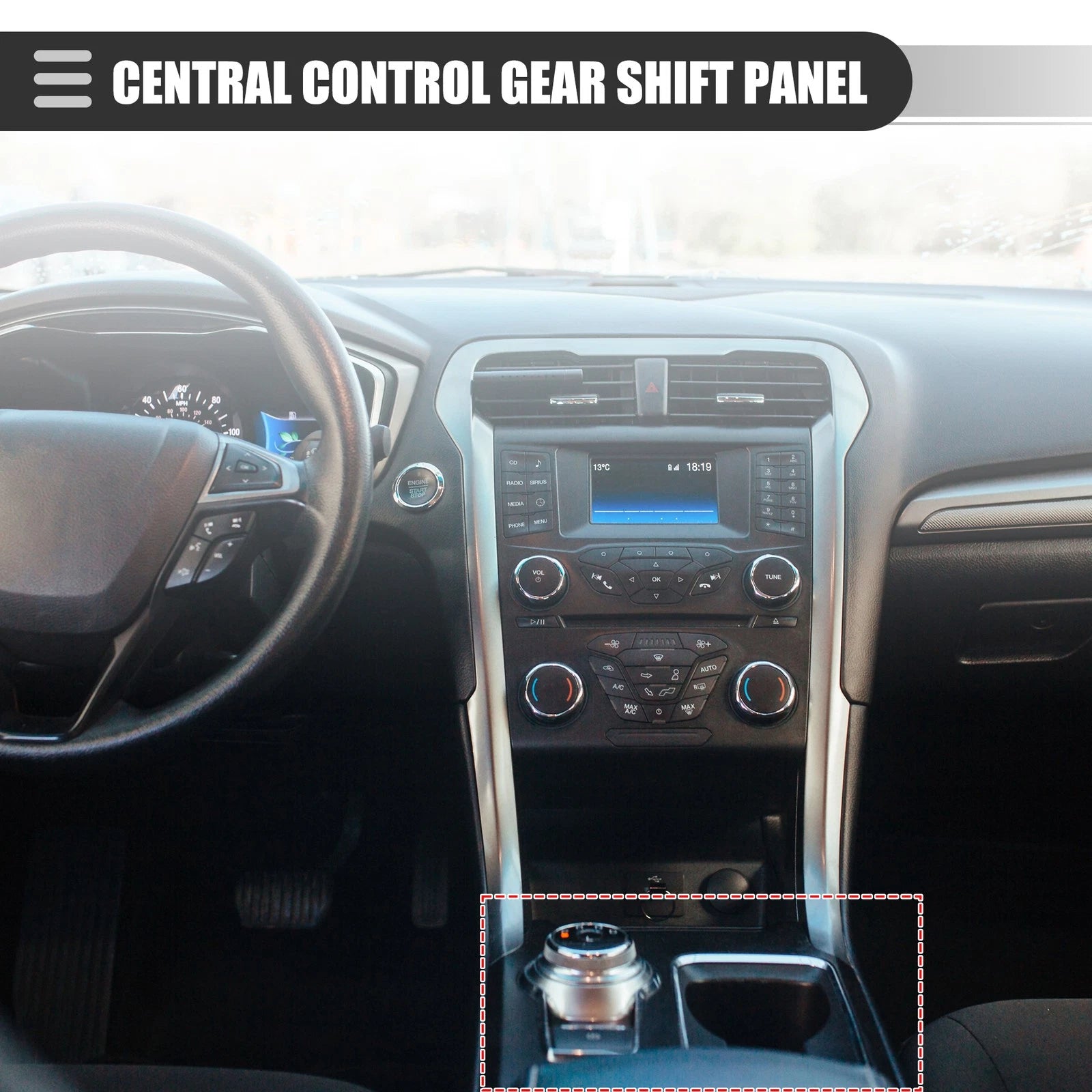 Central Control Gear Shift Panel Cup Holder Cover for Honda Ridgeline (2020–2023)